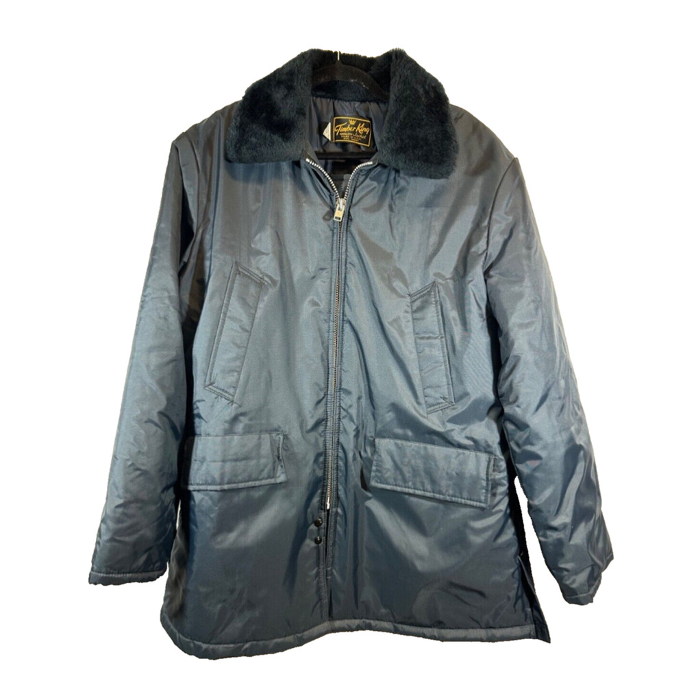 Vintage Timber King Bomber Full Zip Jacket Men's size M Quilted Pockets USA